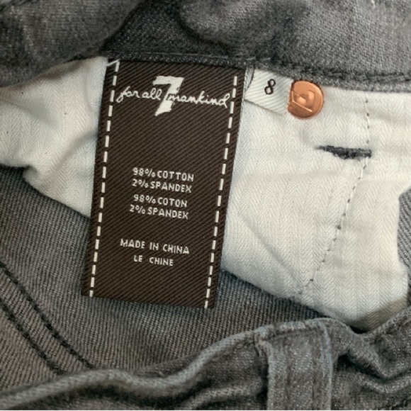 7 for all mankind gray denim jeans, size 8, Roxanne - Picture 3 of 7
